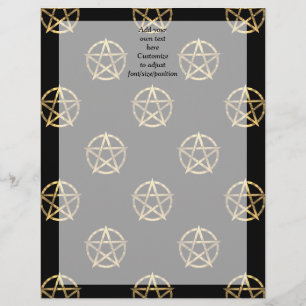 Lámina Pentagrama negro y dorado