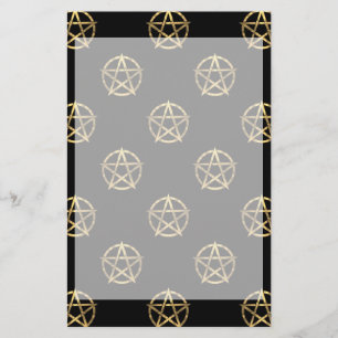 Lámina Pentagrama negro y dorado