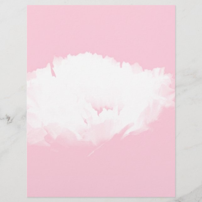 Lámina Peonía Blanca Rosa Suave - Floral (Anverso)
