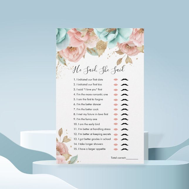 Lámina Peonies Dijo, Dijo Ella, Juego De Ducha De Novias (Subido por el creador)