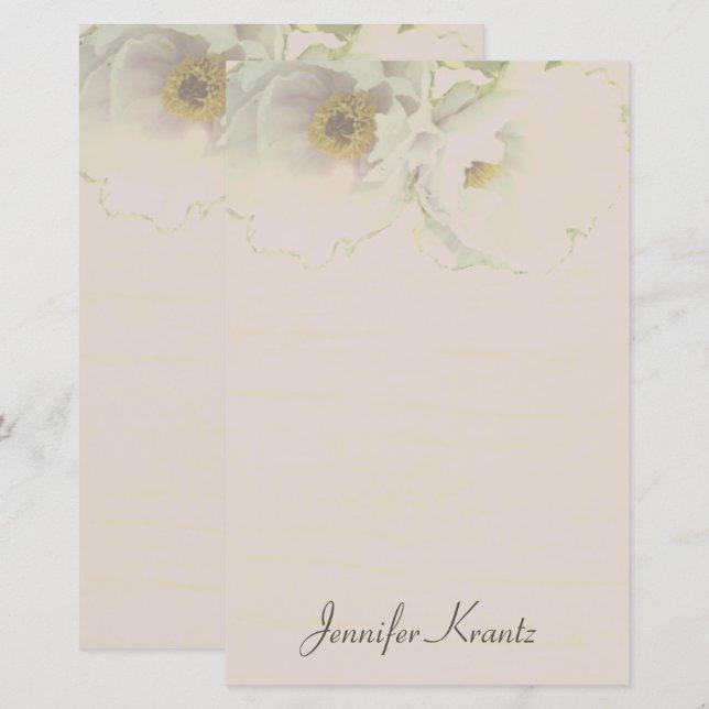Lámina Peony Boda Mauve Stationery (Anverso / Reverso)