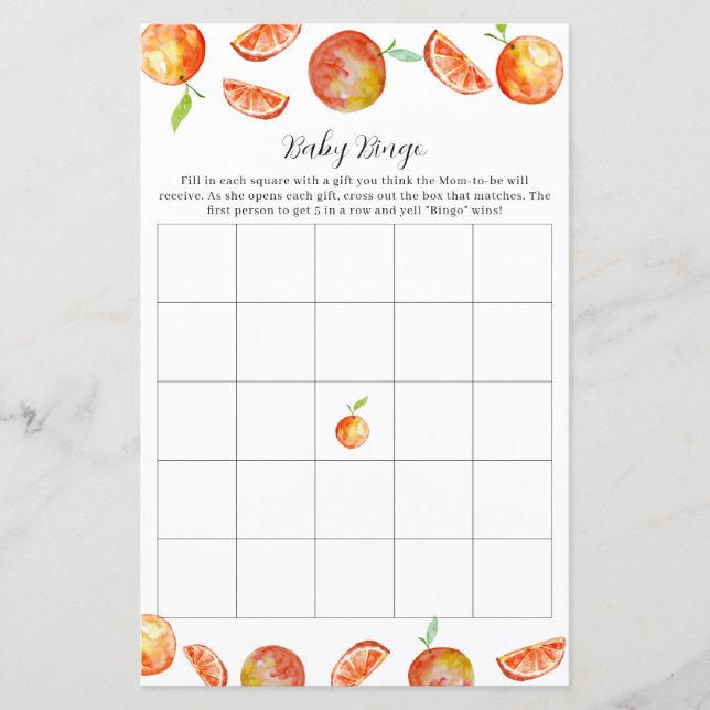 Lámina Pequeña actividad de Fiesta de juegos de bingo Bab (Anverso)