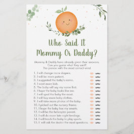 Lámina Pequeña Adivina De Verdor Cutie Quien Dijo El Jueg