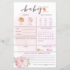 Lámina Pequeña Calabaza Otoño Juego de Predicción del Beb