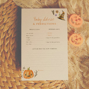 Lámina Pequeña Calabaza para bebés Predicciones y juego d