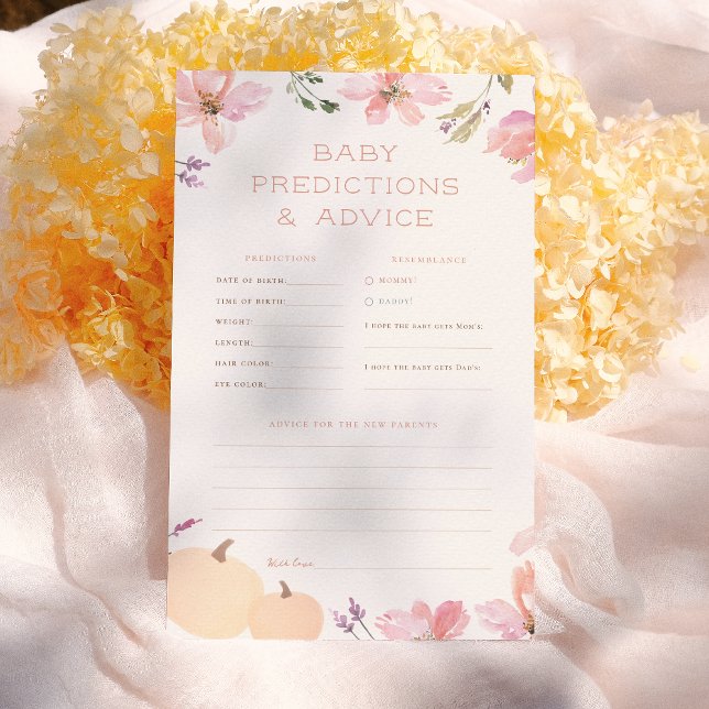 Lámina Pequeña Calabaza Predicciones para Bebé y Juego de (Subido por el creador)