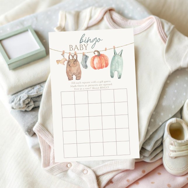 Lámina Pequeña Calabaza Ropa de Caída Niño Juego de Bingo (Subido por el creador)