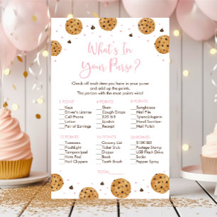 Lámina Pequeña Chica rosada de cookie: ¿Qué hay en tu jue