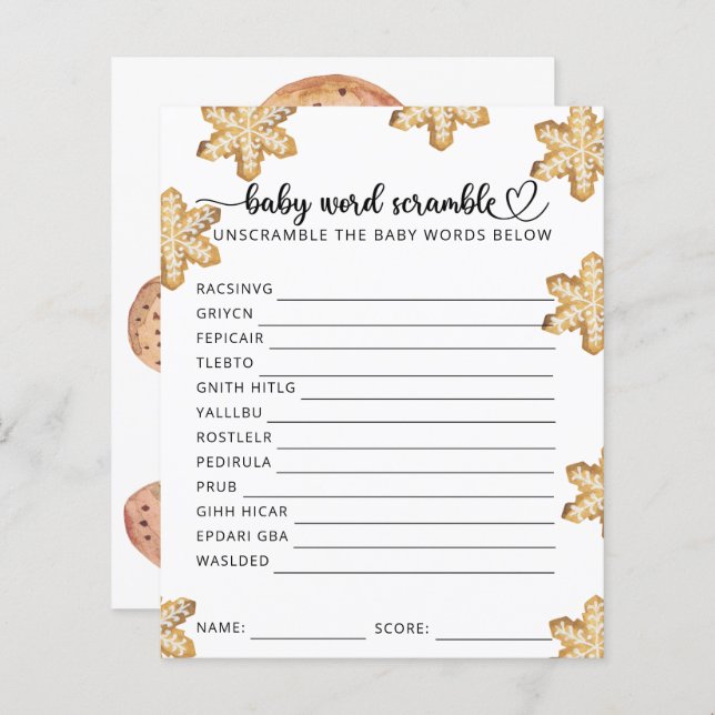 Lámina Pequeña galleta - Baby Scramble (Anverso / Reverso)