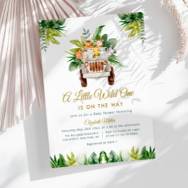 Lámina pequeña invitación de ducha salvaje de una jungla