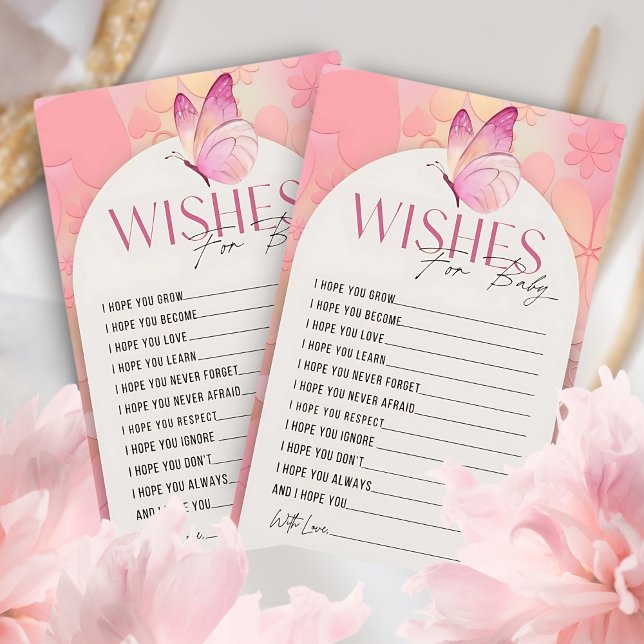 Lámina Pequeña mariposa Baby Shower desea un bebé (Subido por el creador)