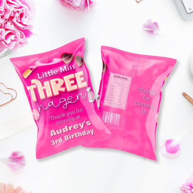 Lámina Pequeña Miss Threenager - Chica 3ª Amortiguadora D (Little Miss Threenager - Girl 3rd Chip Bag Wrapper)