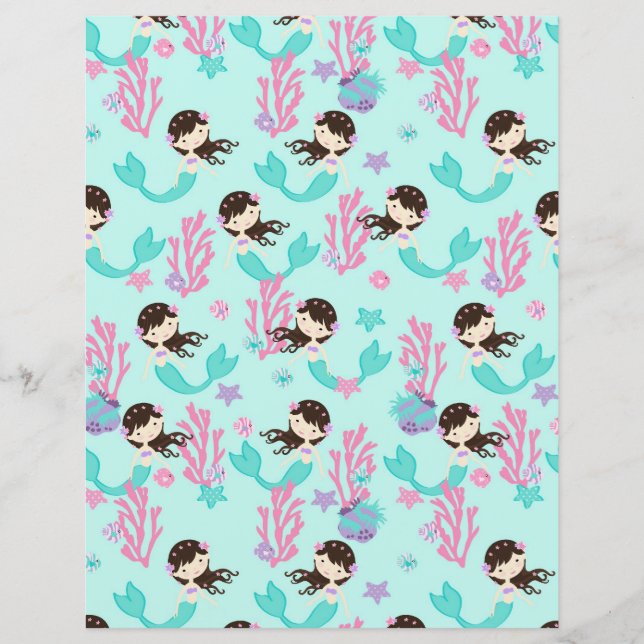 Lámina Pequeña Sirenita Papel de doble cara Brunet 1