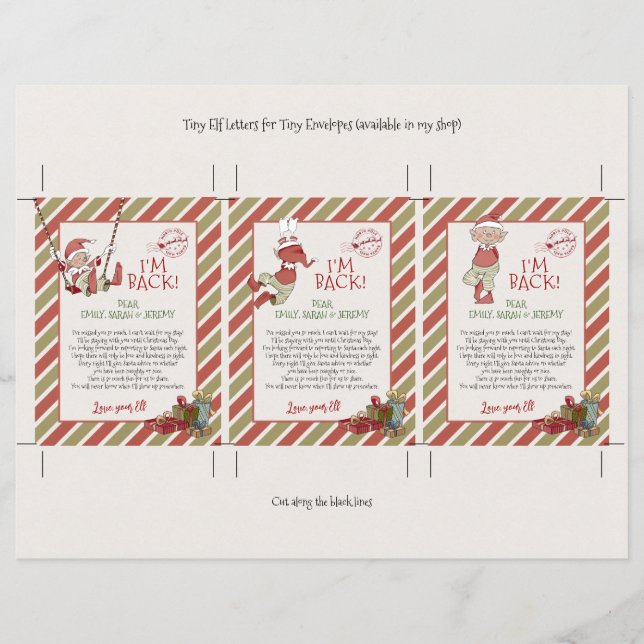 Lámina Pequeñas letras de Santa y Elf mueren (Anverso)