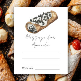 Lámina Pequeño Cannoli Mensaje de cápsula de cumpleaños