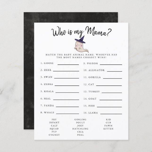 Lámina Pequeño Chica de Boko que es mi juego de Baby Show (Anverso / Reverso)