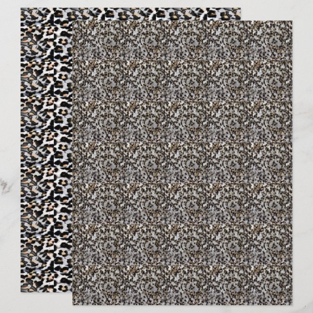 Lámina Pequeño diseño bilateral de leopardo (Anverso / Reverso)