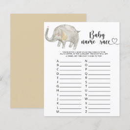 Lámina Pequeño elefante - Juego de carrera de nombres de