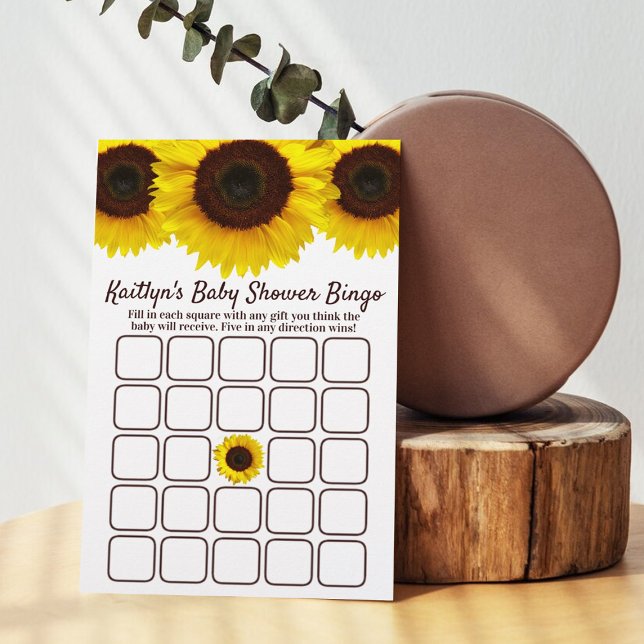 Lámina ¡Pequeño Girasol En Camino! Bingo de Baby Shower (Subido por el creador)