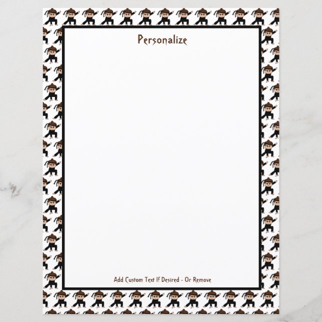 Lámina Pequeño guerrero de Ninja lindo personalizado (Anverso)