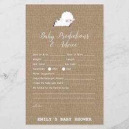 Lámina Pequeño juego de Baby Shower de cordero