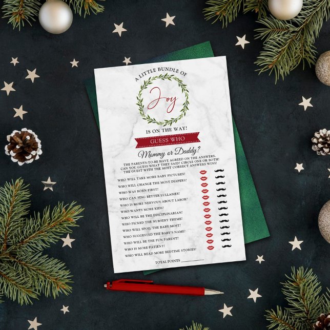 Lámina Pequeño Juego De Baby Shower De Joy Navidades (Subido por el creador)