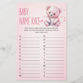 Lámina Pequeño juego de Baby Shower del oso