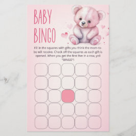 Lámina Pequeño juego de bingo de oso querido Baby Shower