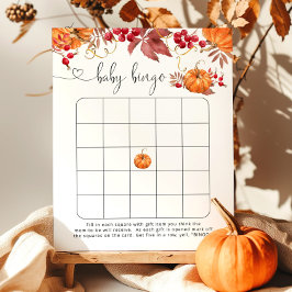 Lámina Pequeño juego de bingo para bebé de calabaza