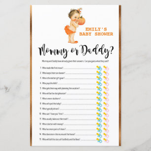 Lámina Pequeño juego de calabaza Baby Shower IMPRESO