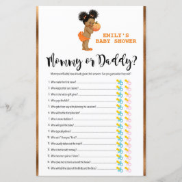 Lámina Pequeño juego de calabaza Baby Shower IMPRESO