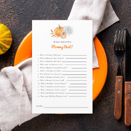 Lámina Pequeño juego de calabaza Baby Shower que conoce a