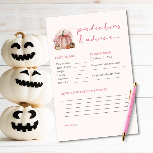 Lámina Pequeño juego de predicciones Baby Shower de Chica (Subido por el creador)