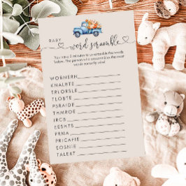 Lámina Pequeño niño de la calabaza Baby Shower Word Scram