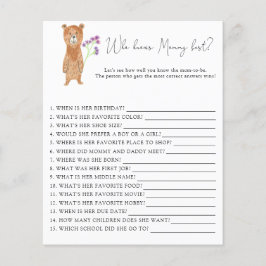 Lámina Pequeño Oso - Quién conoce mejor a MOMMY