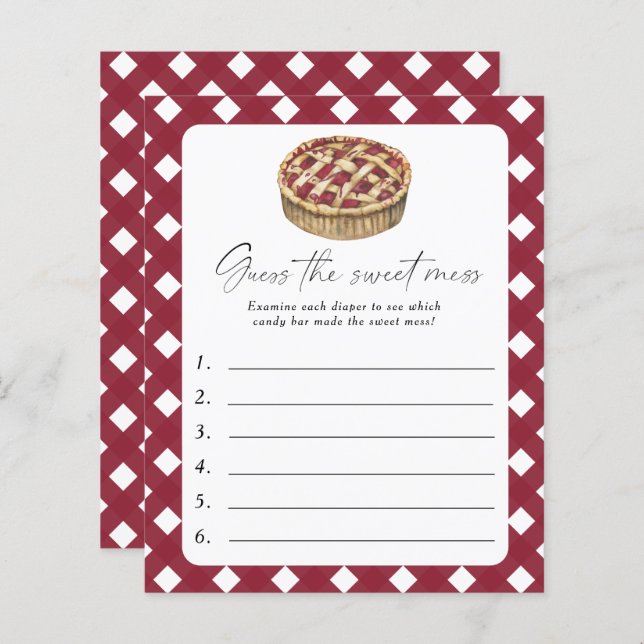 Lámina Pequeño pastel cortito - Adivinen el juego de los  (Anverso / Reverso)