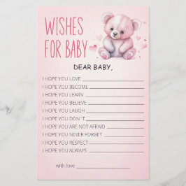 Lámina Pequeño querido oso oso deseo de Baby Shower por e