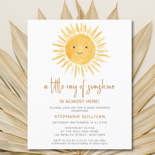 Lámina Pequeño rayo de sol de la invitación de Baby Showe (Subido por el creador)