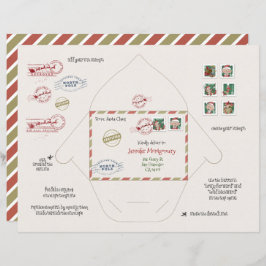 Lámina Pequeño Santa y Elf sobres Origami DIY