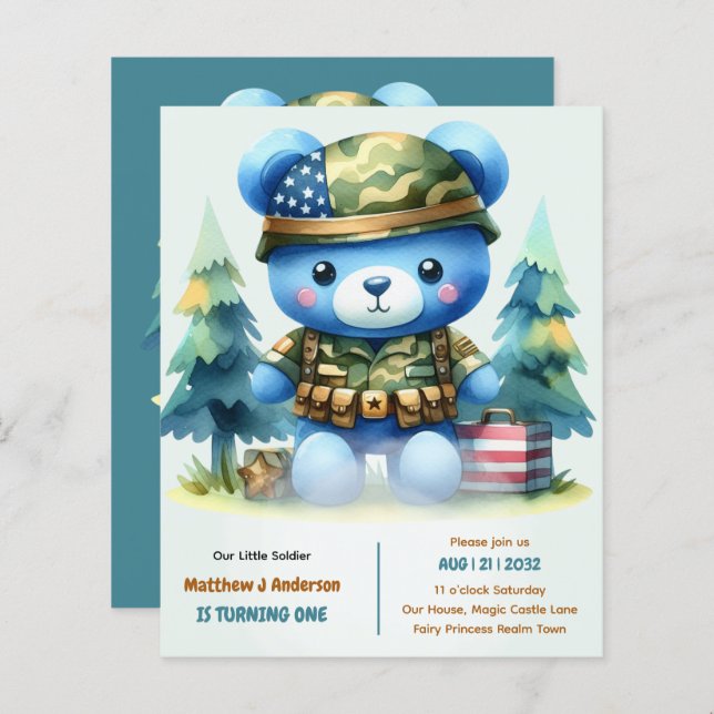 Lámina Pequeño soldado se vuelve uno - Niños estadouniden (Anverso / Reverso)