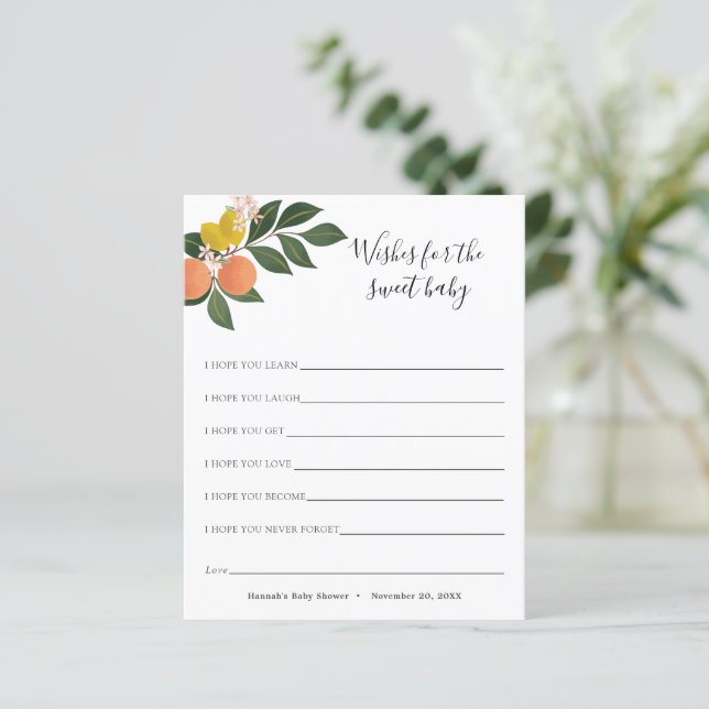 Lámina Pequeños deseos cortianos para el bebé (Anverso de pie)