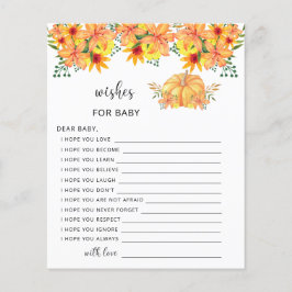 Lámina Pequeños deseos de caída de calabaza para el bebé