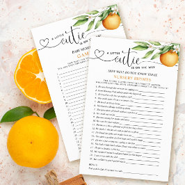 Lámina Pequeños juegos de Baby Shower cutie de doble cara