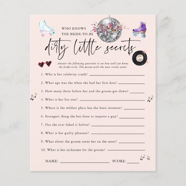 Lámina Pequeños secretos sucios | Bachillerato de patinaj (Anverso)