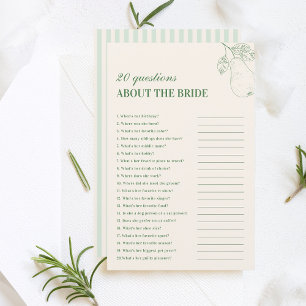 Lámina Perfect Pear 20 preguntas sobre el juego de novias