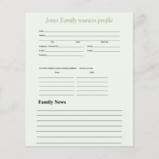 Lámina Perfil de familia de temas de vegetación personali (Anverso)