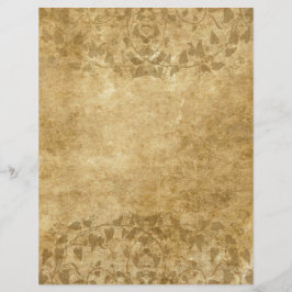 Lámina Pergamino de papel de color marrón y viñedos Lette