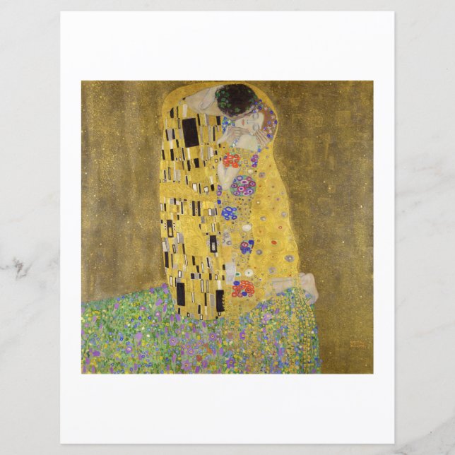 LÁMINA PERIÓDICO DE SCRAPBOOK : GUSTAV KLIMT :EL BESO (Anverso)