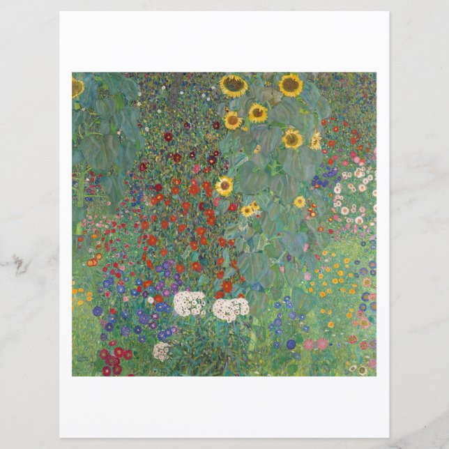 LÁMINA PERIÓDICO DE SCRAPBOOK : GUSTAV KLIMT : JARDÍN DE  (Anverso)