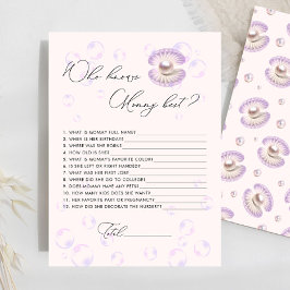 Lámina Perla que conoce a mamá mejor juego de Baby Shower